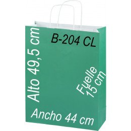 Bolsa papel 44 x 49,5 Asa retorcida fondo de color