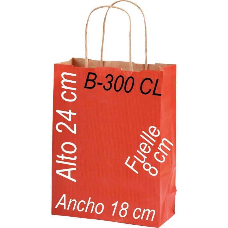 Bolsa Multiusos papel Kraft 18x24 Asa retorcida fondo de color