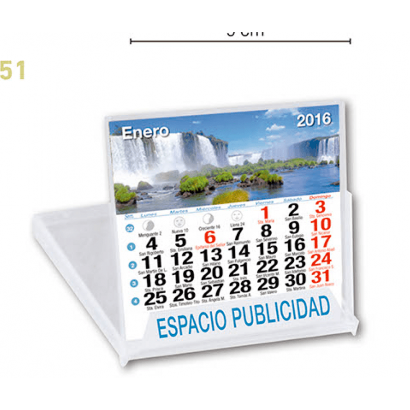 calendario sobremesa CD con su publicidad