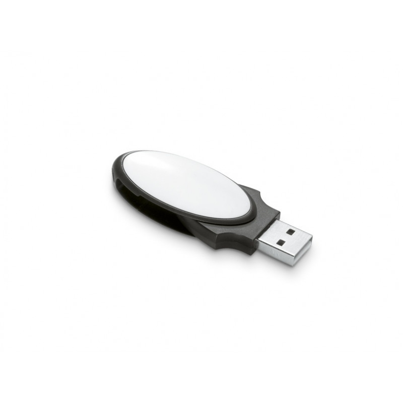 Pendrive memoria usb Lumitech.Su peculiar diseño elíptico permite visualizar claramente el logotipo