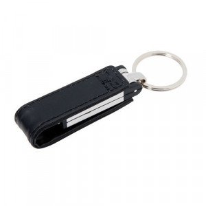 Pendrive 4 Gb.Memoria USB en piel con anilla llavero.