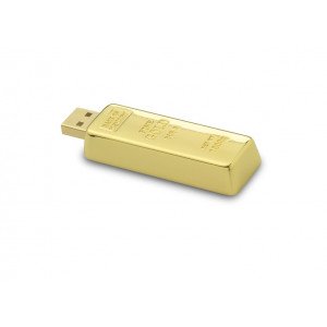 Pendrive memoria usb Memogold.Deslizante con forma de lingote de oro en metal