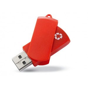 Pendrive memoria usb Recicloflash.Mecanismo rotatorio, realizada en plástico 100% reciclado