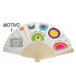 Abanico bautizo 24 varillas madera
