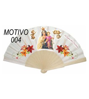 Abanico Religioso 16 varillas madera