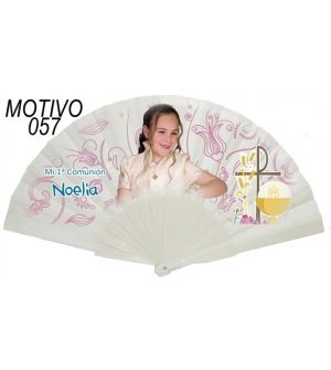 Abanico 1ª comunión 14 varillas plástico