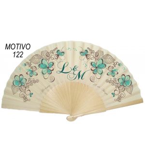 Abanico regalo boda 24 varillas madera