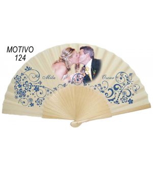 Abanico regalo boda 24 varillas madera lacada