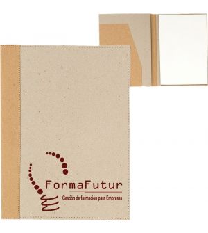 Carpeta Cartón reciclado natural lomo cuero