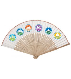 Abanico Tela 32 varillas bambú
