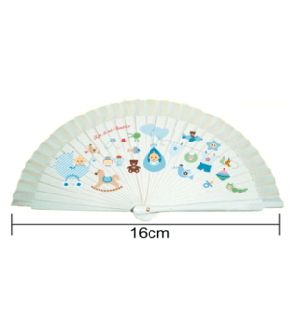 Abanico bautizo todo madera 16 cm