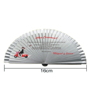 Abanico regalo boda todo madera 16 cm