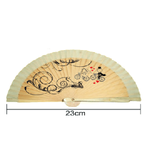 Abanico regalo boda todo madera 23 cm