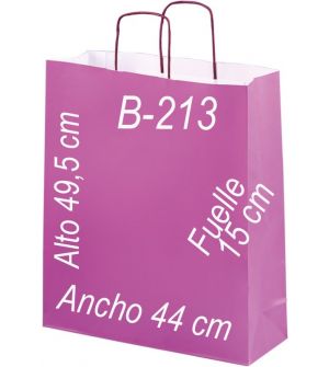 Bolsa papel verjurado 44X49,5 Asa retorcida y fondo de color