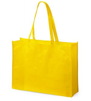 Bolsa de tela NT reciclable 52x40x15 cm asas largas amarilla