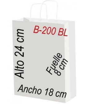 Bolsa papel 18 x 24 Asa retorcida Fondo blanco