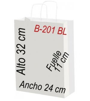 Bolsa papel 24x32 Asa retorcida Fondo blanco