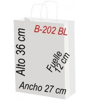 Bolsa papel 27x36 Asa retorcida Fondo blanco