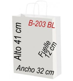 Bolsa papel 32x41 Asa retorcida Fondo blanco
