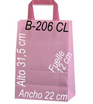 Bolsa papel celulosa 22x31,5 fondo de color Asa Plana