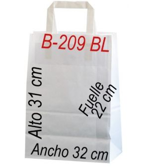 Bolsa papel celulosa blanco 32 x 31 Asa plana