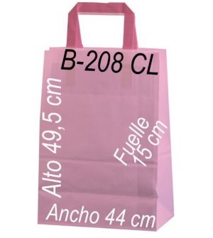 Bolsa papel celulosa 44 x 49,5 fondo de color Asa Plana