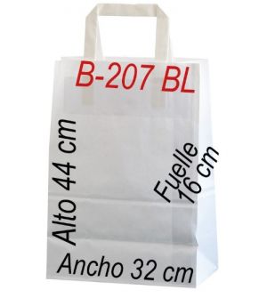 Bolsa papel celulosa blanco 32 x 44 Asa plana