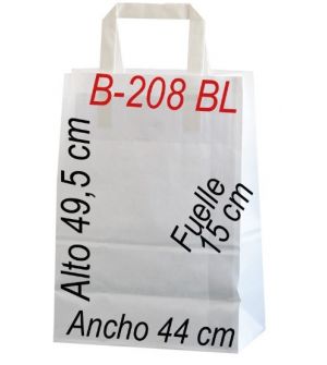 Bolsa papel celulosa blanco 44x49,5 Asa plana