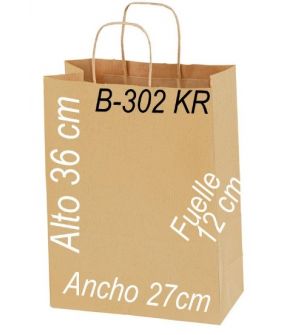 Bolsa papel kraft 27x36 Asa Retorcida kraft