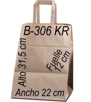 Bolsa papel Kraft liso 22x31,5 ASA PLANA