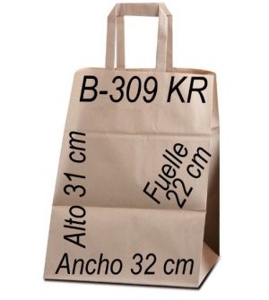Bolsa papel Kraft liso 32X31 ASA PLANA