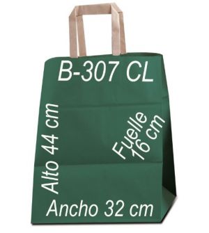 Bolsa papel Kraft liso 32X44 Asa Plana fondo de color