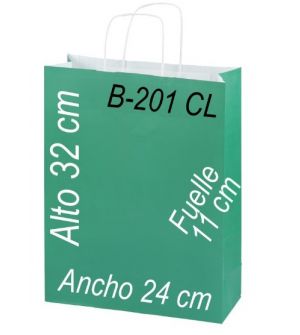 Bolsa papel 24 x 32 Asa retorcida fondo de color