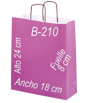 Bolsa papel verjurado 18x24 Asa retorcida y fondo de color