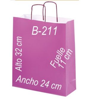 Bolsa papel verjurado 24X32 Asa retorcida y fondo de color