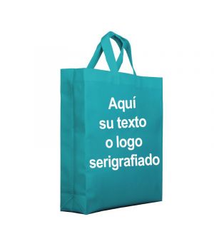 bolsa publicidad azul aguamarina