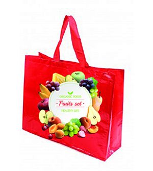 Bolsa de rafia personalizada a todo color fruterias