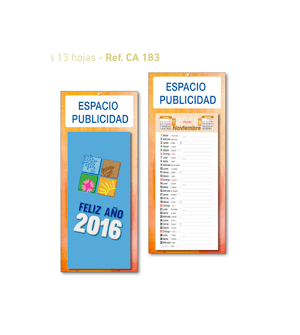 Calendario cocina 17x40