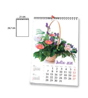 calendario de pareda para publicidad tamaño A-4 con 7 hojas