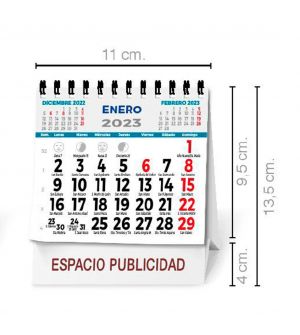 Calendario Sobremesa mensual 10X14 cm