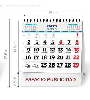 Calendario Sobremesa mensual 16x17 cm