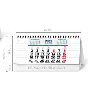 Calendario Sobremesa mensual Sin imágenes 22x14