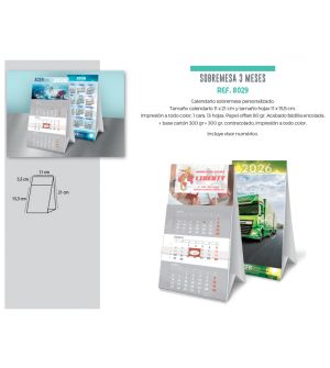 Calendario personalizado 3 meses a la vista