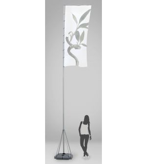 Bandera con mástil telescópico