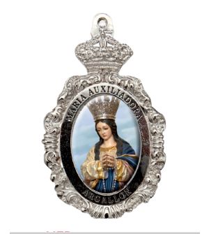 Medallón cofrade con foto y texto