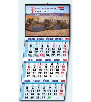 Calendario de pared 3 meses 4 idiomas