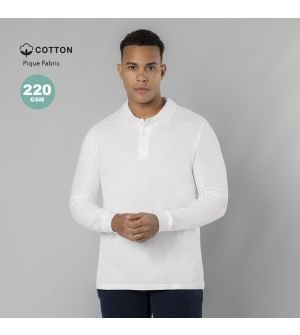 Polo Blanco Manga Larga Adulto Personalizable