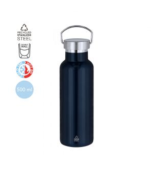 botella aluminio 650 ml plateada hermética