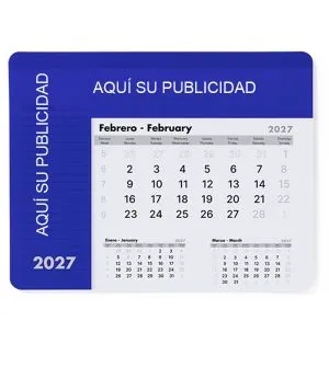 Alfombrilla para ratón de ordenador con calendario de 2027 incorporado personalizable con su publicidad