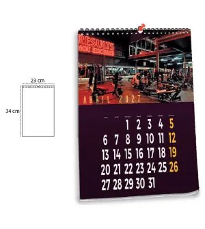 Calendario de pared 23x34 cm mensual totalmente personalizado 7 hojas o 13 hojas